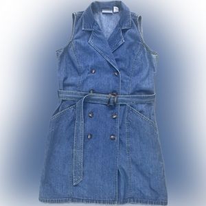 Women’s Liz Claiborne sleeveless midi denim wrap dress size 8